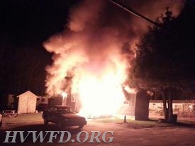 Old Mill Rd Structure Fire mutual aid with   Ladder 911 and Tanker 916 4/18/14