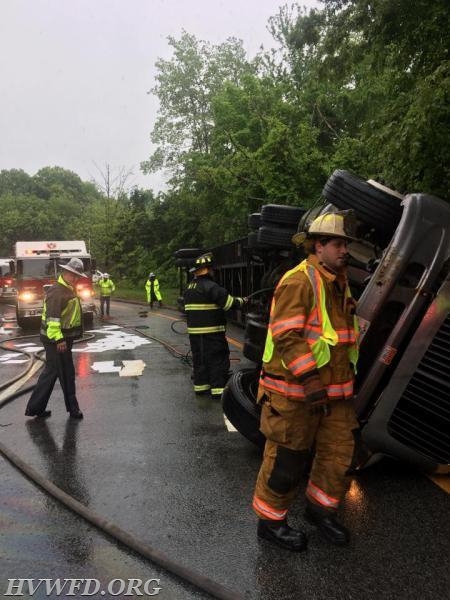 Tractor Trailer Tip over I-95 south @ Exit 1 5/31/17