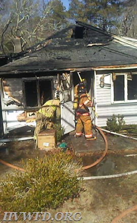 Alton Carolina Rd Structure Fire 3/2/17 FF Aylward pictured